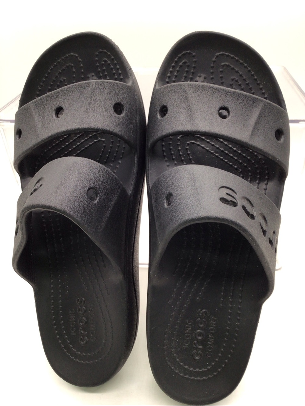 CROCS Black Baya Platform Slide-On Sandals - Picture 2 of 8